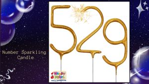 Happy Notes Candle (Sparkling No. Candle Gold Color) Cake Toppers Cake Decoration