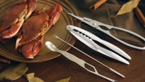 3Pcs/Set Seafood Tools Set Stainless Steel Crab Lobster Crackers Set Lobster Opener Crab Peel Tool