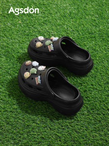 Agsdon | Anti-slip Anti-odor Black Summer Shoes with Thick Sole