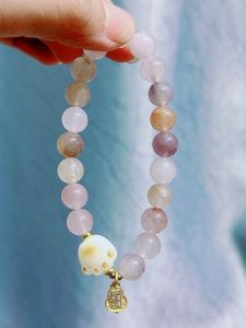 Natural Xinjiang Golden Silk Jade Cat Claw Bracelet for Girls Student Fashion Jewelry Gift Polished Craft No Engraving