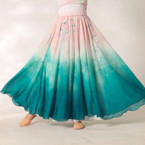 Classical Dance Costume Fairy Silk Skirt Large Swing Performance Practice Uniform for Women Traditional Chinese New National Style