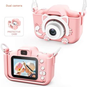 JDM 32GB1080P HD Camcorder Digital Kid Camera Cute Toy Cat Dog Childrens Camera Toys Kids Selfie Toddler Child Camera Gift for Boy Girl