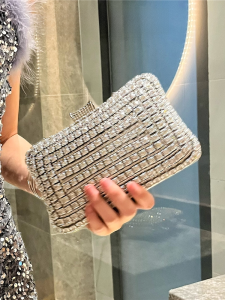 Shiny Diamond Embedded Clutch Bag for Women Elegant Evening Handbag Wedding Party Small Square Bag Fashionable Trend 2023