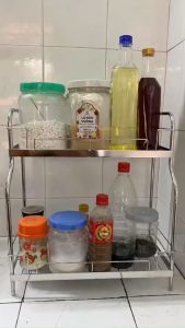 Kệ Inox Đựng Gia Vị Đa Năng 2 Tầng – Dùng Cho Nhà Bếp Nhà Tắm – Chống Gỉ Sét Chịu Lực Tốt