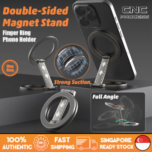 🇸🇬[READY STOCK]  Magsafe Phone Stand Foldable Magnetic Phone Holder 360° Finger Ring Phone Grip Holder Double-Sided Magnet Stand for iPhone 12~16 Car Mount