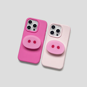 Cute Pig Nose 16 Cartoon Phone Case with Stand 17 pro Frame 14 Skin-friendly Frosted Soft Shell 13 Compatible with  15 Models 12 Anti-fall Protective Cover
