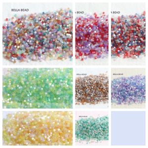 1.6Mm cats eye brushed antique beads glass glittering white rice beads handmade DIY French embroidery material