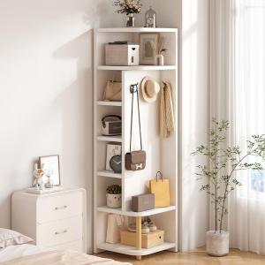 Floor Standing Wall Mounted Multi-Layer Storage Cabinet Living Room Corner Display Shelf Student Organizer Pull Cart