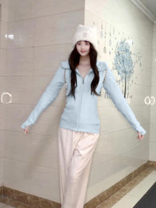SUHUIQIAN | Slim Fit Spring Korean Style Zip Front New Sweater