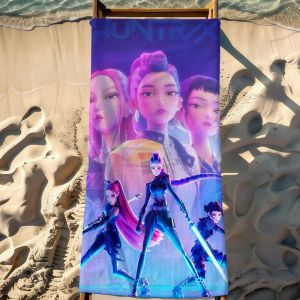 Hasbro | Cartoon H- Hun-Trix-S Hunters Cool D-Demon S-SaJa-S Towel Sports Quick Dry Travel Camping Sandproof Soft Light Large Beach Towel