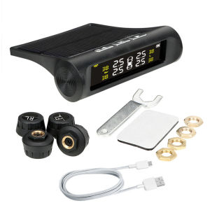 【VIP】 Tire Pressure Monitoring System with 4 External Sensors Digital LCD Display Solar Charging for Vans and RVs