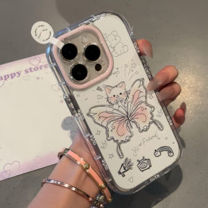Butterfly Gradient Phone Case for iPhone Xiaomi Huawei Vivo Cute Personalized Ins Style Womens Couples Protective Cover Shell