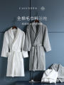 Pure Cotton Hotel Bathrobe Long Women's Style Absorbent Towel Material Couples Robe Sleepwear Adult Size Home Textile. 