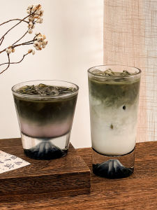 แก้วน้ำดีไซน์ศิลปะความลึกสีดำ Fushimi แก้วน้ำดื่มในบ้าน แก้วน้ำดื่มกาแฟ แก้วน้ำดื่มแอลกอฮอล์ แก้วน้ำดื่มแบบไม่สมมาตร