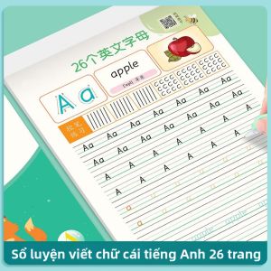 ZOUMUBAI | Sách Tập Viết Chữ Cái Tiếng Anh 26 Chữ In và Chữ Thường Sách Luyện Viết cho Học Sinh Tiểu Học từ Lớp 1 đến Lớp 6