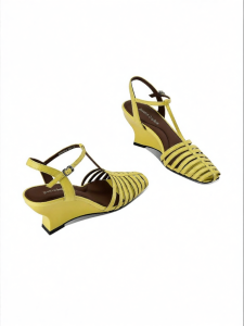 JESSICA SOPHIA | Buckle Straps Genuine Leather Retro Roman Style Wedge Sandals