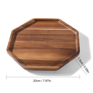 Acacia Wood Octagonal Tray Dessert Plate Wooden Fruit Plate Food Snack Dried Tea Tray Tableware Coffee Coaster Kitchen Supplies