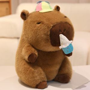 Sports Travel Series Capybara Animals Plush Toys Cartoon Kapibala Carrying Bag Football Skateboard Swimming Ice Cream Gifts
