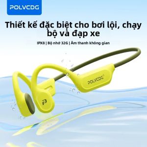 Tai Nghe Dẫn Truyền Xương POLVCDG X9 32G Tai Nghe Bluetooth Không Dây Chống Nước IPX8 Để Bơi Lội Chạy Xe Đạp - Thiết Kế Mở