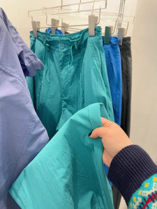 Quần Ống Rộng Cạp Chun Màu Xanh Hồ Cho Nữ Mùa Hè Mỏng Rộng Rãi Nhanh Khô Quần Dài Rộng Rãi Thoải Mái