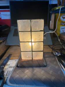 lampshade  Capiz rect free bulb w/ laser engraved