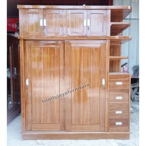 Lemari Pakaian Tingkat Jati 200x230 cm/trinityjayafurniture