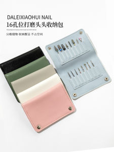 Túi Đựng Dụng Cụ Làm Móng Tay 16 Lỗ Kiểu Dáng Đơn Giản Dễ Mang Theo Khóa Kéo Chuyên Dụng Cho Cửa Hàng Làm Đẹp