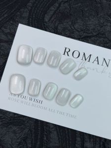 "White Moonlight" Handmade Wear Armor White Moonlight Cat Eye Ice through Fairy Pure Desire Fancy Nail Stickers