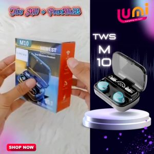 TWS Bluetooth Super Bass Murah: Earphone Bluetooth Wireless Jernih M10