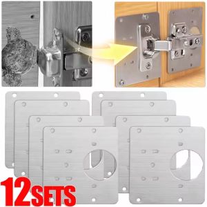 ขายดี🔥ซ่อมบานพับ12ชุดเหล็กสเตนเลสเฟอร์นิเจอร์ตู้ชุดจานบานพับโต๊ะพร้อมลิ้นชักแผ่นยึดด้วยสกรูตัวยึดแบน