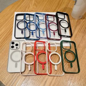 Luxury Shockproof For Magsafe Wireless Charge Case for iPhone 15 14 Plus 13 12 Mini 11 Pro X XR XS Clear Magnetic Bumper Cover