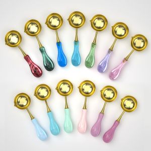 Retro ขี้ผึ้งปิดผนึกช้อนสําหรับขี้ผึ้งละลายละลายช้อน DIY Craft Anti Hot Wax แสตมป์ซีลแสตมป์ช้อน