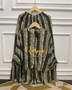 Setelan rok wanita terbaru bahan rayon twill motif salur Setrok Wenny rasya termurah terkini 2025