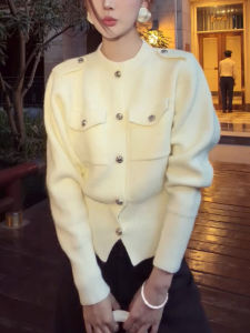 QINGNAER | French Elegance Lady Plus Size Autumn Winter 2025 Knit Cardigan
