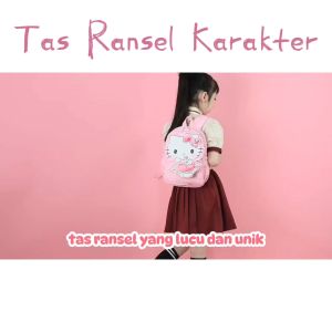 Tas Sekolah Anak Perempuan Bag Ransel 3D Karakter Sanrio Kuromi Hello Kitty Backpack Waterproof Nilon