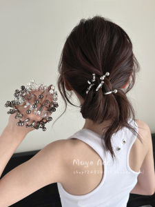 High Elasticity Pearl Phone Line Hair Ties Japanese Style Womens Fashionable Hair Bands Durable Hair Bands New 2025 Model