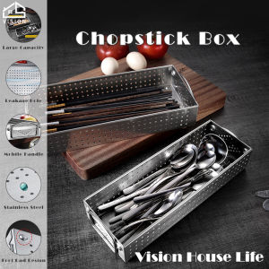Vision 304 Stainless Steel Chopstick Storage Box Multi-Functional Chopstick Basket For Disinfection Cabinet Household Chopsticks Box Multi-Functional Chopstick Basket Disinfection Drawer Kitchen Cutlery Spoon Storage Rack