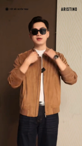 Áo Khoác 2 Lớp Nam Nâu Bomber Aristino dáng Regular Fit thoải mái tôn dáng - AJK600EDP01