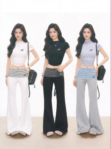 WESTAYONE | Waist-cinching Short Sleeve T-shirt and Flared Pants