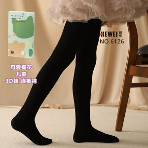 Childrens Knitted Cotton Base Layer Tights Fleece Lined Pantyhose Autumn Winter Style Girls Outerwear Comfortable Soft Material