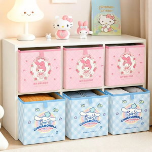 Sanrio | Sanrio Storage Bag Foldable Storage Basket Home Office School Multi scenario Clothing Stationery and Miscellaneous Storage Box