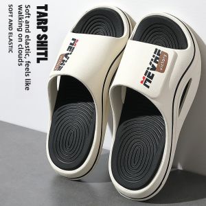 Mens Thick Bottom Anti-Odor Summer Slippers Outdoor Sports Anti-Slip Wear-Resistant EVA Flip Flops Comfortable Home Slippers