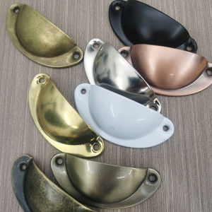 Handle Tarikan Laci Vintage Kerang Kuningan Antik Tarikan Pintu Lemari Dapur Pintu Rumah - Gold/Perak/Putih/Hitam
