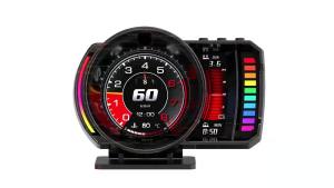 RYSJM | P28 Car HUD Obd2 on-board Computer OBD+GPS+RGB Gesture Recognition Speedometer Windshield Speed Turbo RPM Switch for Car Fault