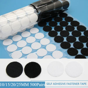 500 Pairs Self Adhesive Fastener Tape Dots 10/15/20/25mm Sticker Dots Adhesive Tape Round Velcro Strong Glue White Black