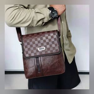 Tas Kerja Pria: Tas Selempang & Bahu Tas Kantor Kulit Sintetis Premium