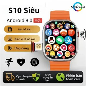 Đồng Hồ Thông Minh 4G CDS9 S9 S10 Ultra Với Camera Xoay GPS WiFi Theo Dõi Nhịp Tim Bộ Nhớ 256GB Hệ Điều Hành Android Đồng Hồ Thông Minh Thể Thao