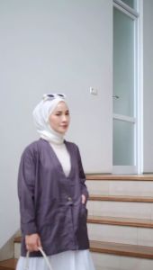 Blazer Wanita Korean Style SAMANTHA Oversize - Blazer Ngantor Katun Linen Rami - Ootd Hijab Modis
