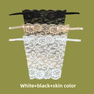 Summer Lace Low Cut Versatile Thin One Piece Cover up Bralette No Shoulder Straps Chest Cloth Barrier for Ladies Underwear