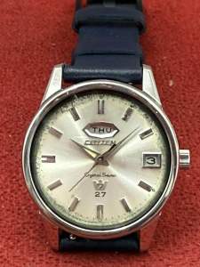 Citizen Crystal Seven 27 Jewels Automatic ตัวเรือนสแตนเลส นาฬิกาผู้ชาย มือสองของแท้